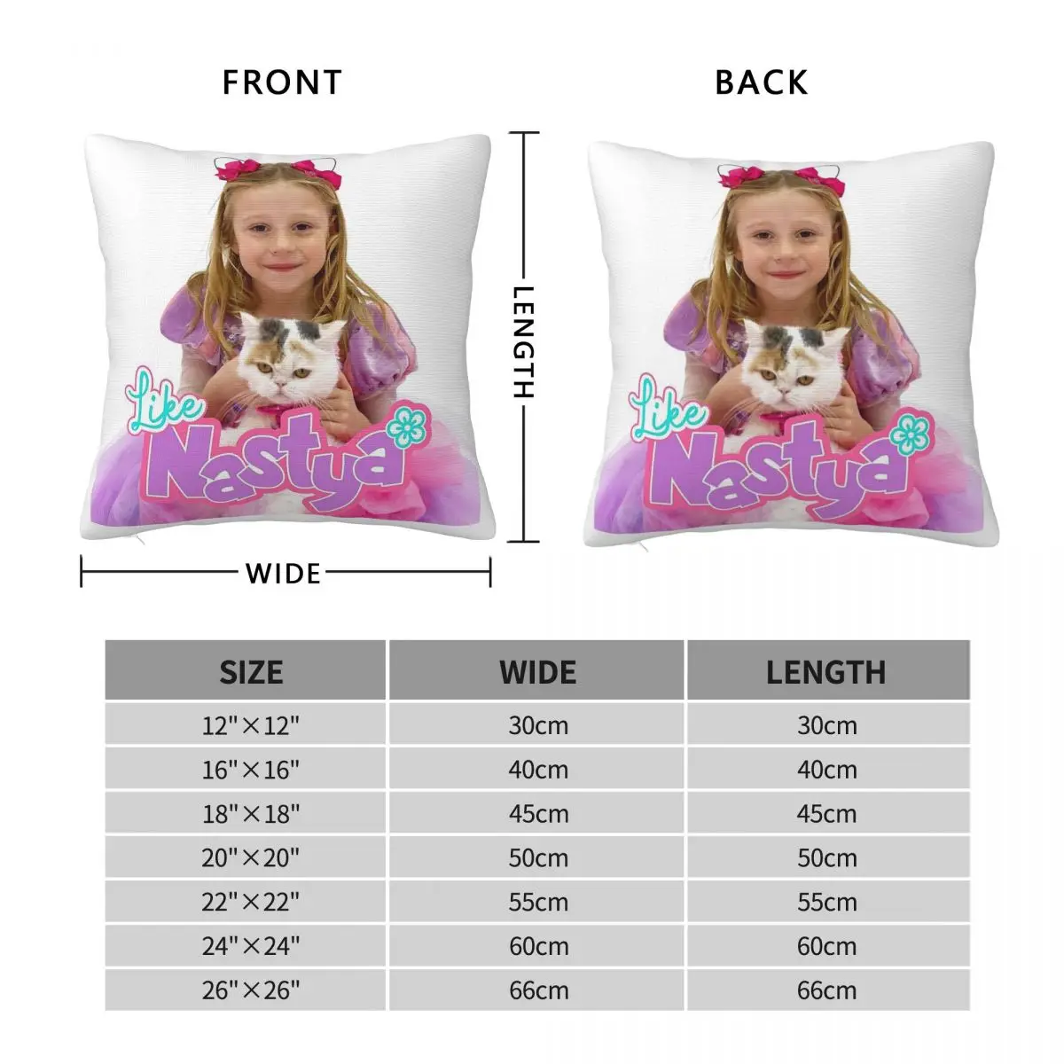 Like Nastya Holding Cute Cat Square Pillowcase Polyester Linen Velvet Printed Zip Decorative Home Cushion Cover Wholesale