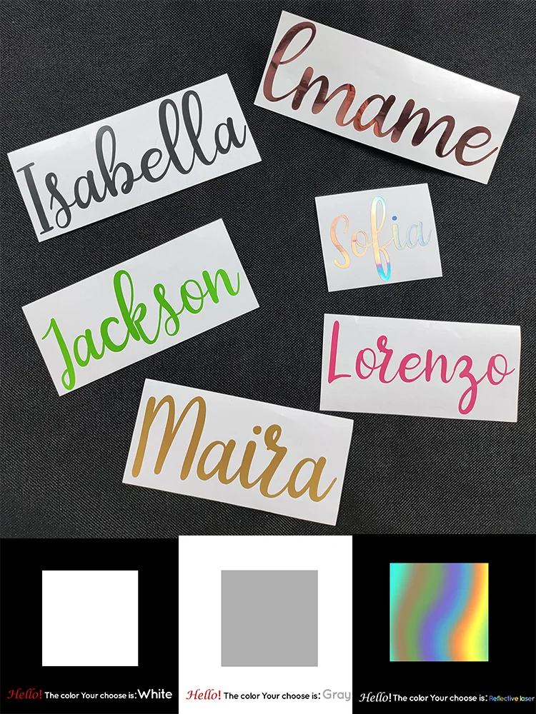 1pc engraçado 3cm/5cm nome personalizado garrafa copo portátil móveis adesivo de parede arte do vinil decoração para casa para copo chapéu telefone