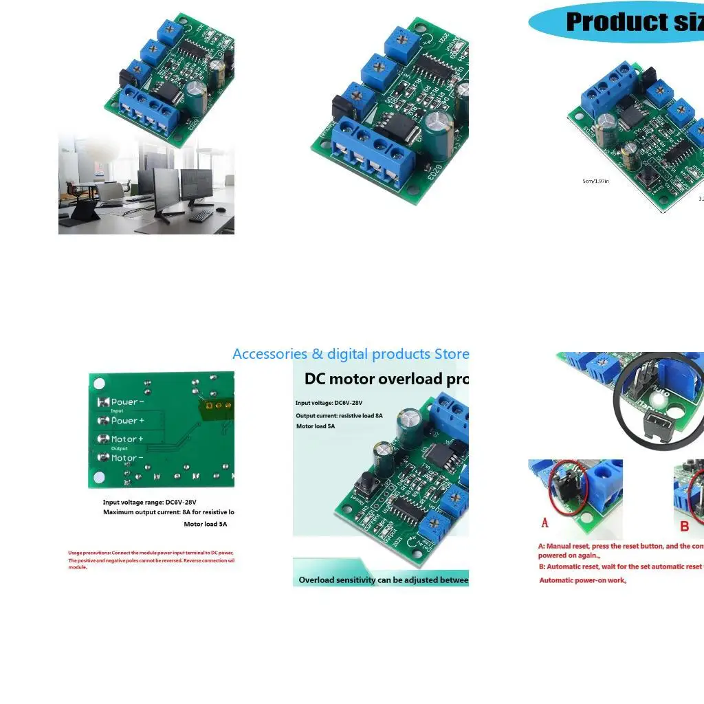 77JD Multiple Voltages Compatible Current Protectors Board for Industrial Motors 6V 12V 24V 10A
