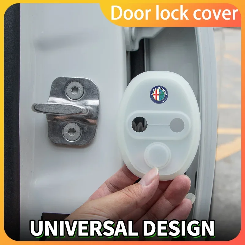 

4PCS Car Door Lock Cover Case Accessories For Alfa Romeo Giulia Stelvio Giulietta Spider GT 4C 8C Mito Brera Modification