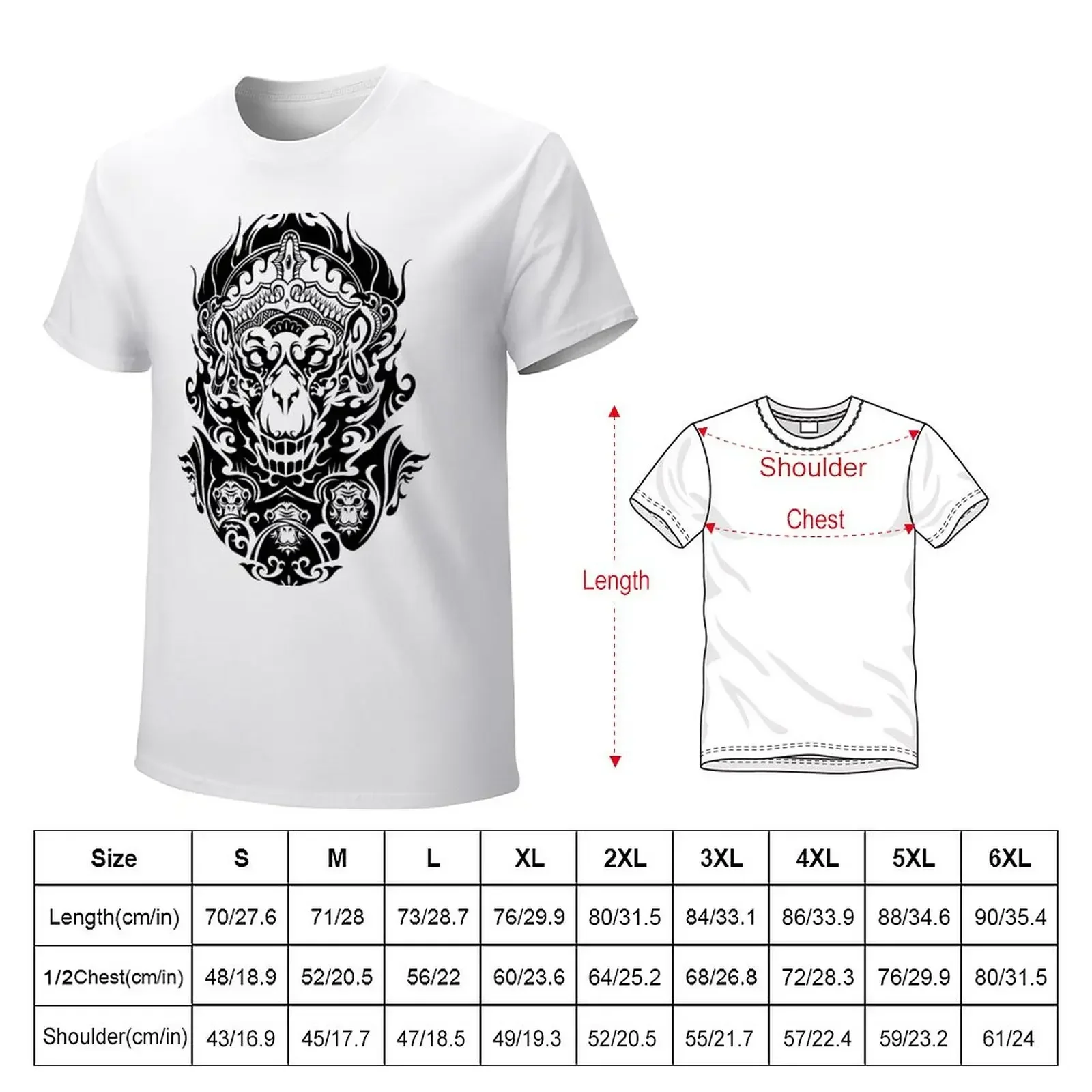 Hanuman T-Shirt aesthetic clothes plus sizes hippie clothes mens plain t shirts