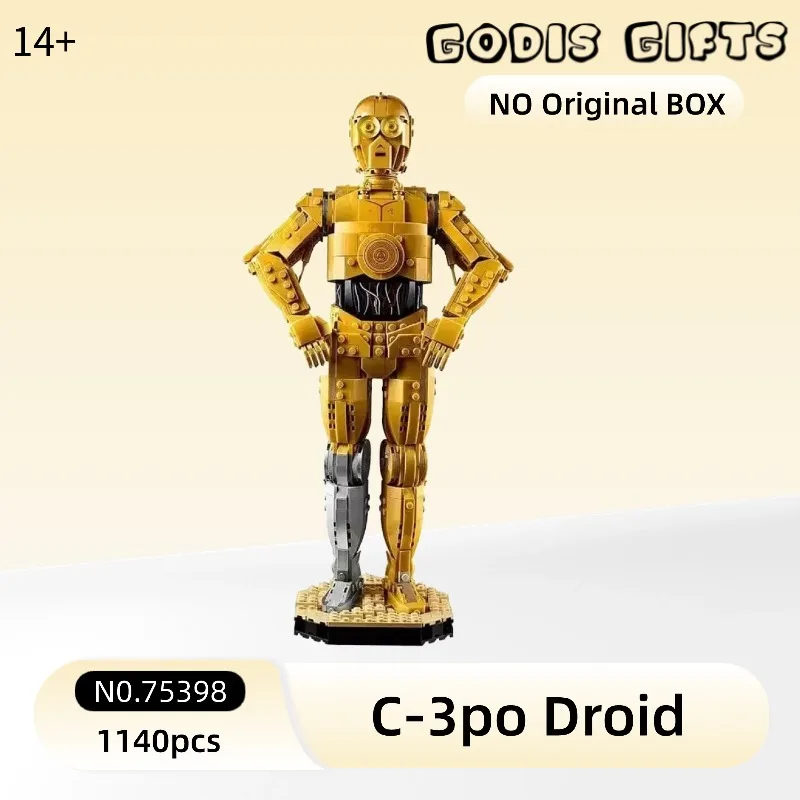 

2026 Popular Battle C-3po Droid Figure Action Model Building Block Bricks 75398 1140pcs Education Kids Halloween Christmas Gifts