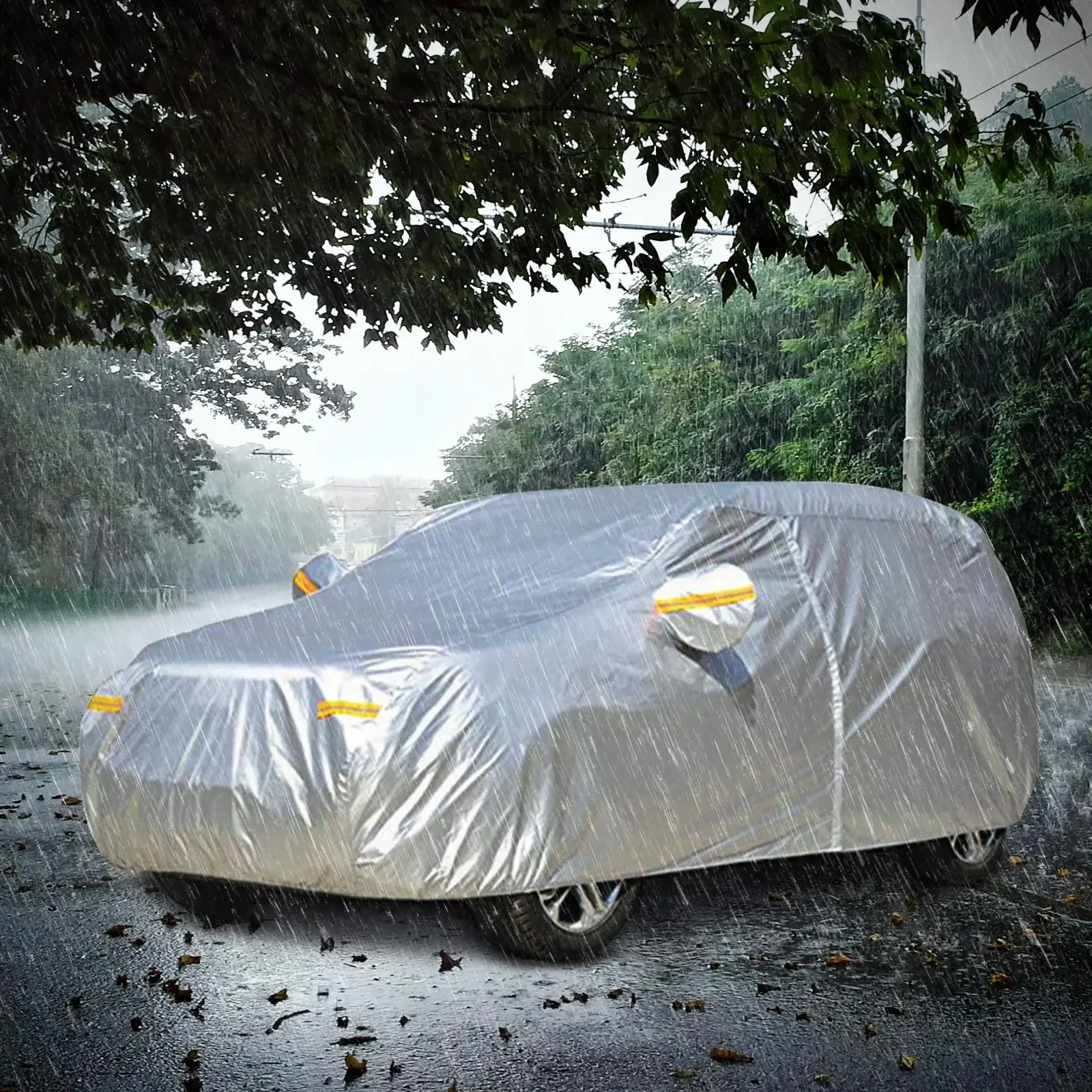 ユニバーサルSUVカーカバー,UV保護カバー,ほこり,雨,雪,防水,屋内外,車,d45,190t