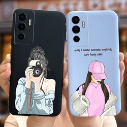 For Vivo V23e 4G 5G Case Cute Fashion Girls Cover Soft TPU Fundas Matte Phone Case For Vivo V23e V 23 e VivoV23e Back Cover Capa