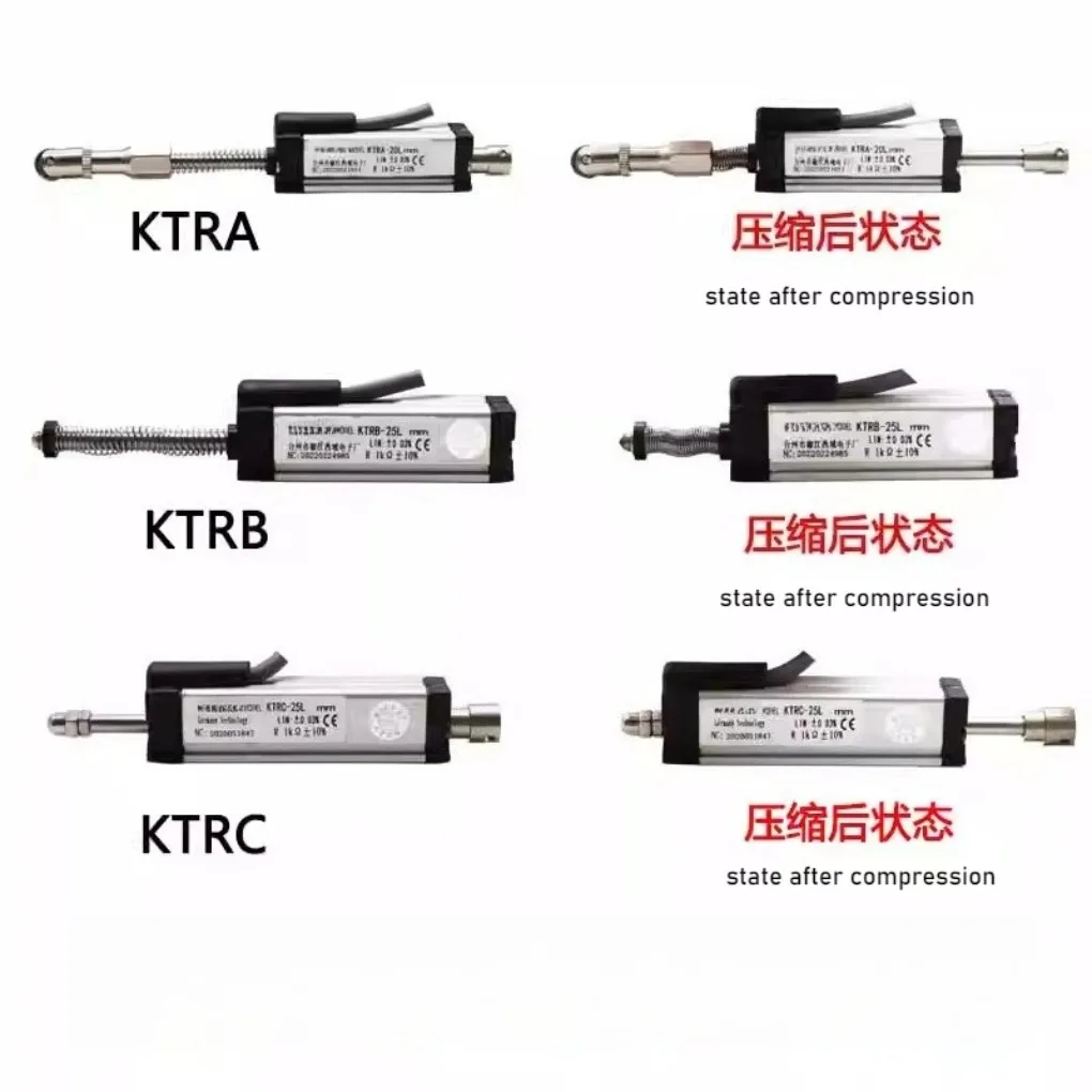 Self-rebound KTR MINI Linear Potentiometer Ruler 10-200mm Automatic Reset Electronic Sensor Miniature Spring Displacement Sensor