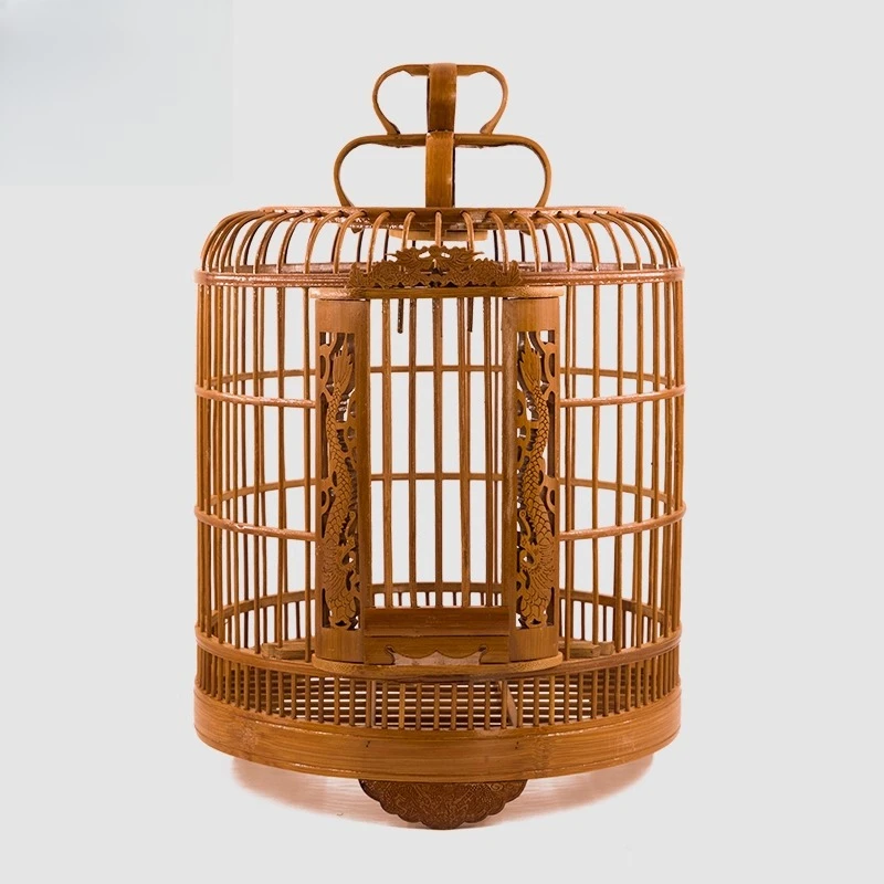 Cage bird old bamboo full set of boutique bamboo large hand hollow carving