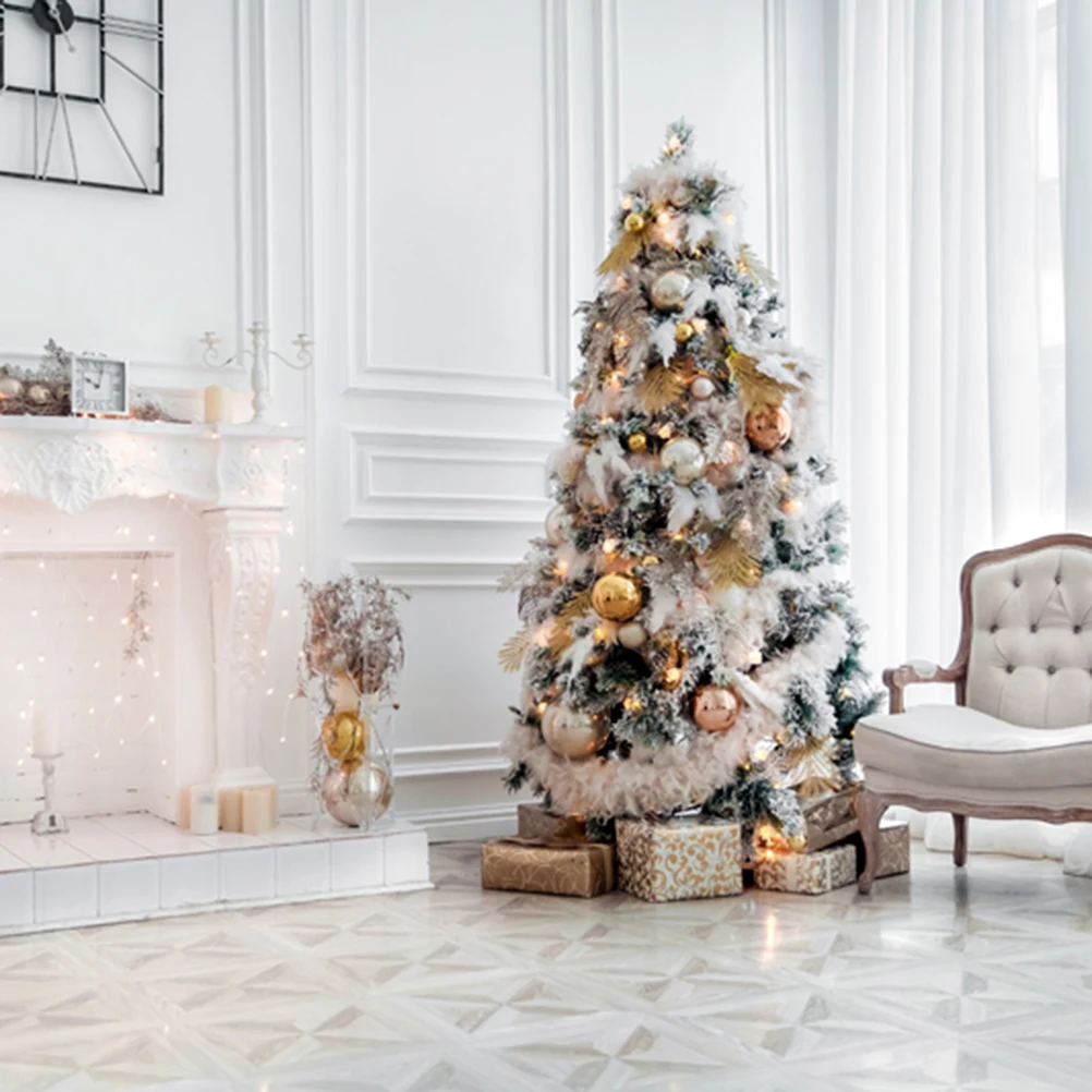 

White Christmas Tree 3D Photo Background 5x3ft High Resolution Durable Realistic Details Ideal Backdrops Wall Decor
