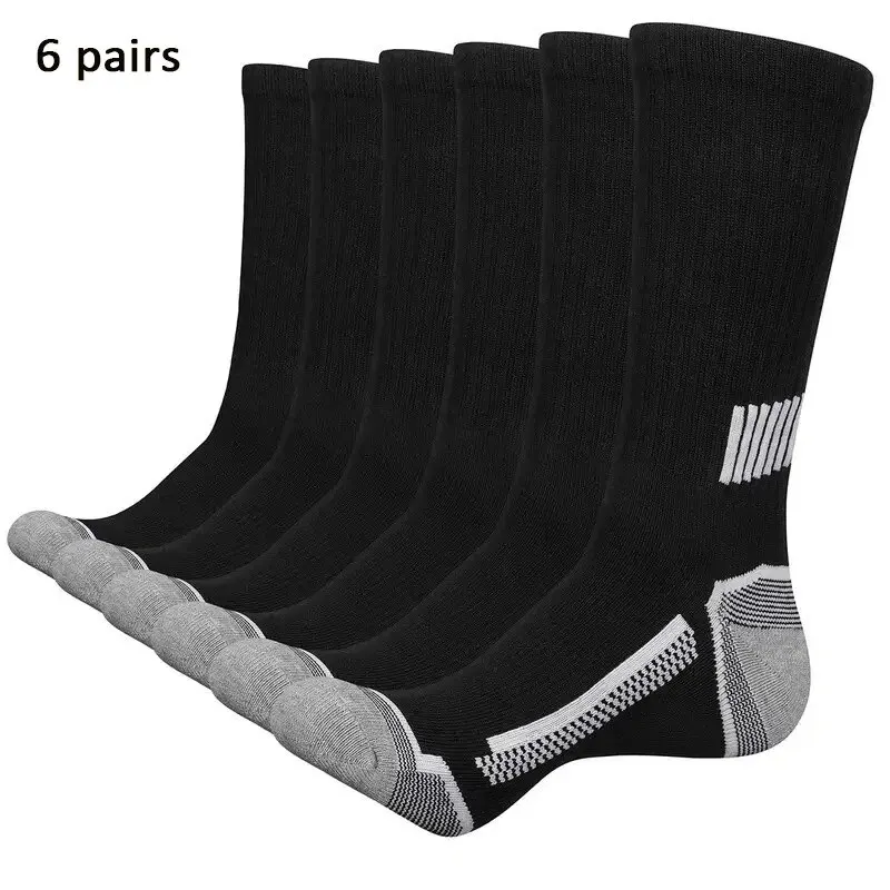 6 Pairs of MEN\'S Sports Socks, Sweat Absorbing, Comfortable and Breathable, Suitable for Basketball Training and Outdoor Running