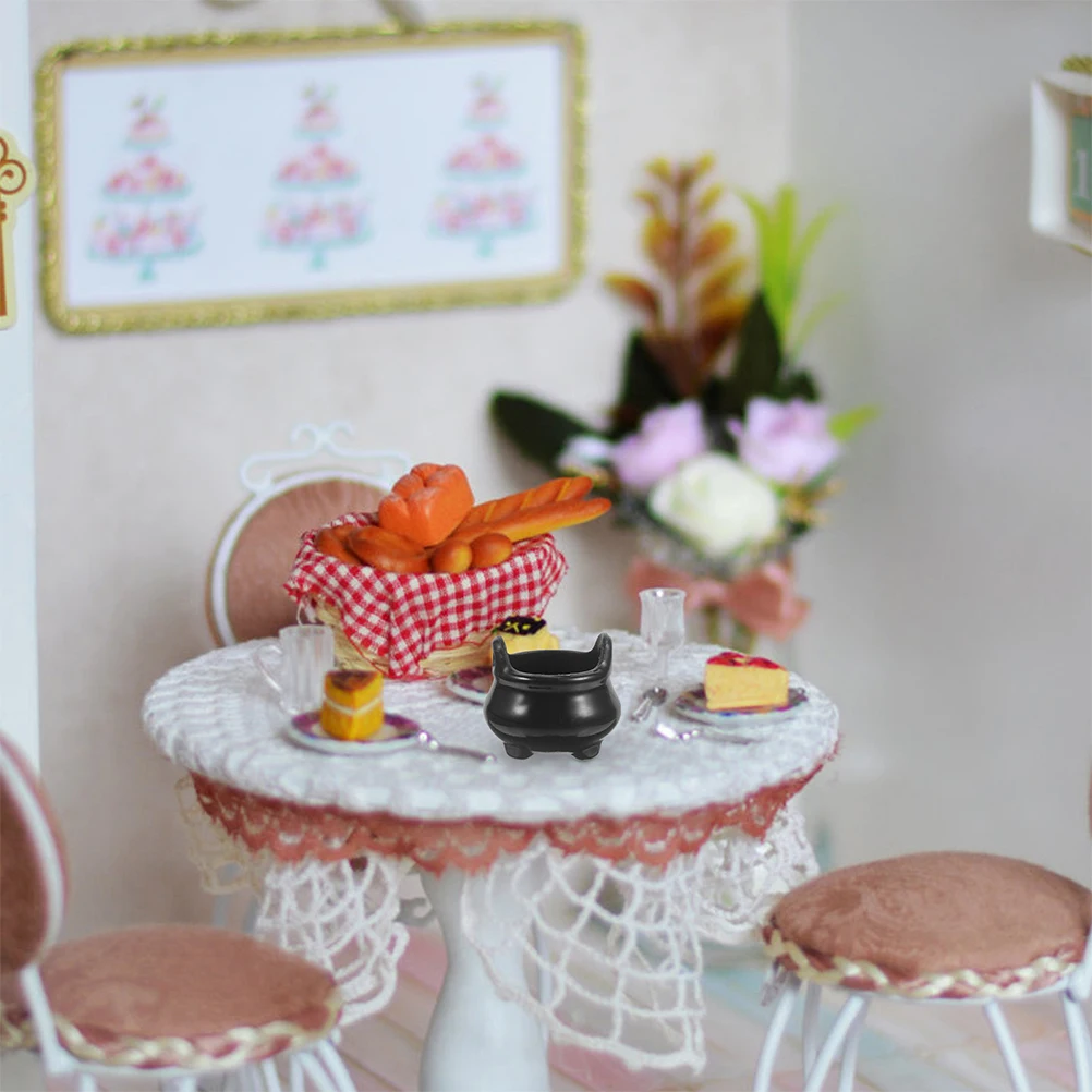 

48 Pcs Miniature Landscape Decoration Halloween Witch Cauldron Kettles Dollhouse Decorations Scene