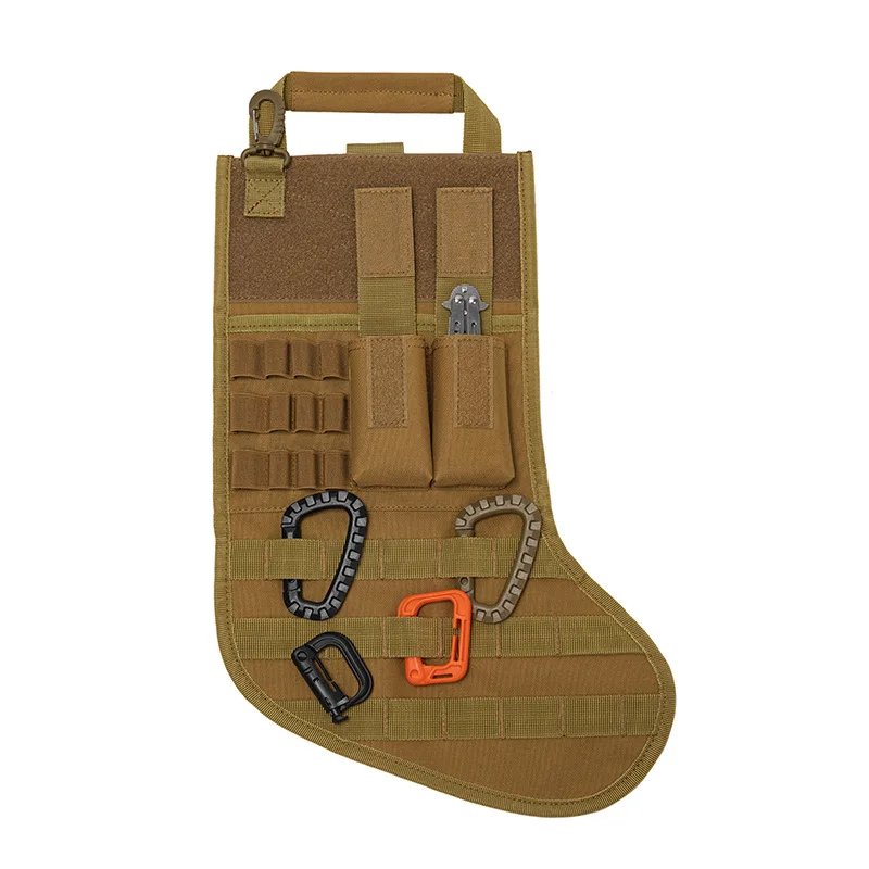 Tactical Christmas Gift Socks Bag MOLLE Waist Pouch Hanging Decoration Tote Army Fan Storage Pack Hunting Climbing