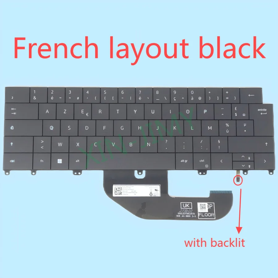 9320 French Backlit Keyboard for DELL XPS 13 Plus 9320 09FHR6 SN2121B 049NVP 0M6VRM FR