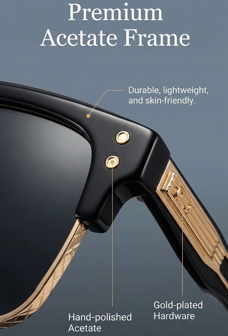 Retro Quadratische Punk-Sonnenbrille für Herren 2026 Luxus Designer Vintage Farbwechselnde Fahr-Steampunk-Sonnenbrille für Männer Eyewear Shades – Detail 6