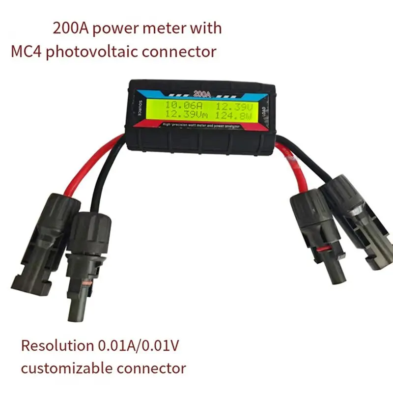 MACH-For Solar Panels Wind Turbines System RC Power Analyzer 200A Aircraft Power Meter Tester With Photovoltaic Connector