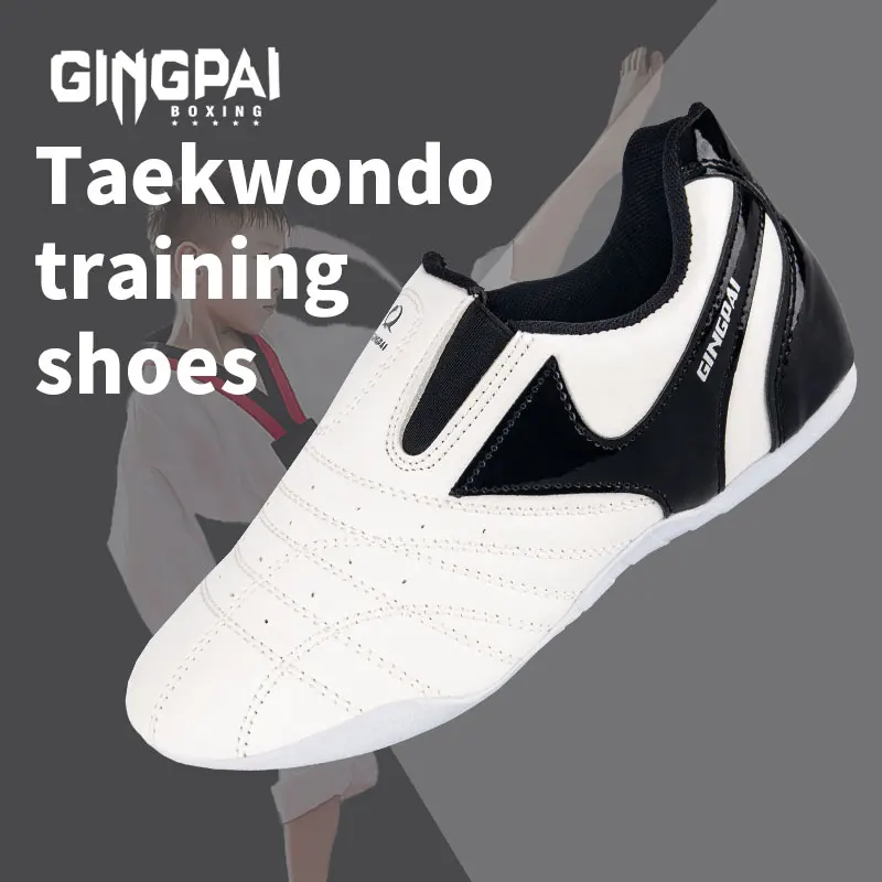 White Breathable Taekwondo Shoes Karate Kung Fu Wrestling Martial Arts Shoes Adults Child Non-slip Soft Oxford Soles Sneakers