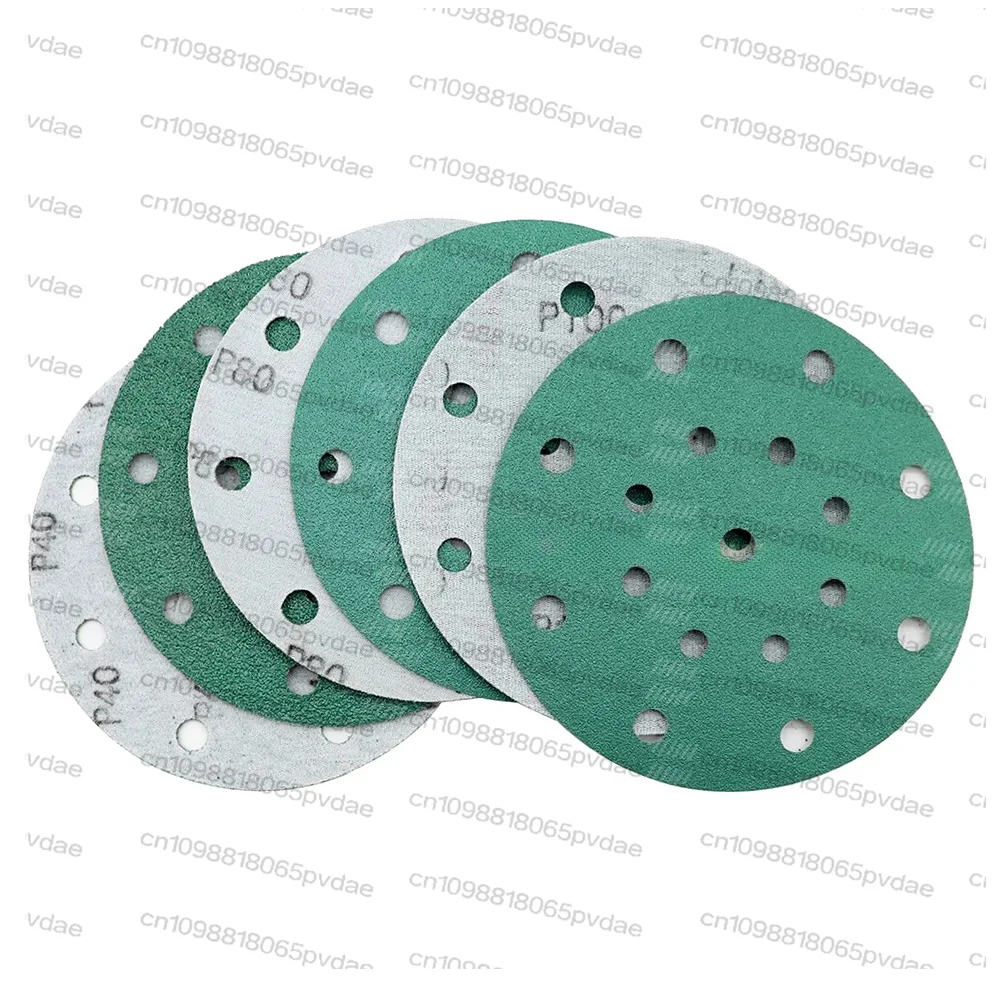 6 Inch Sanding Discs 150mm Hook & Loop Green Film Discs for Random Orbital Sander,Round Sandpaper for Wood, Car, Metal