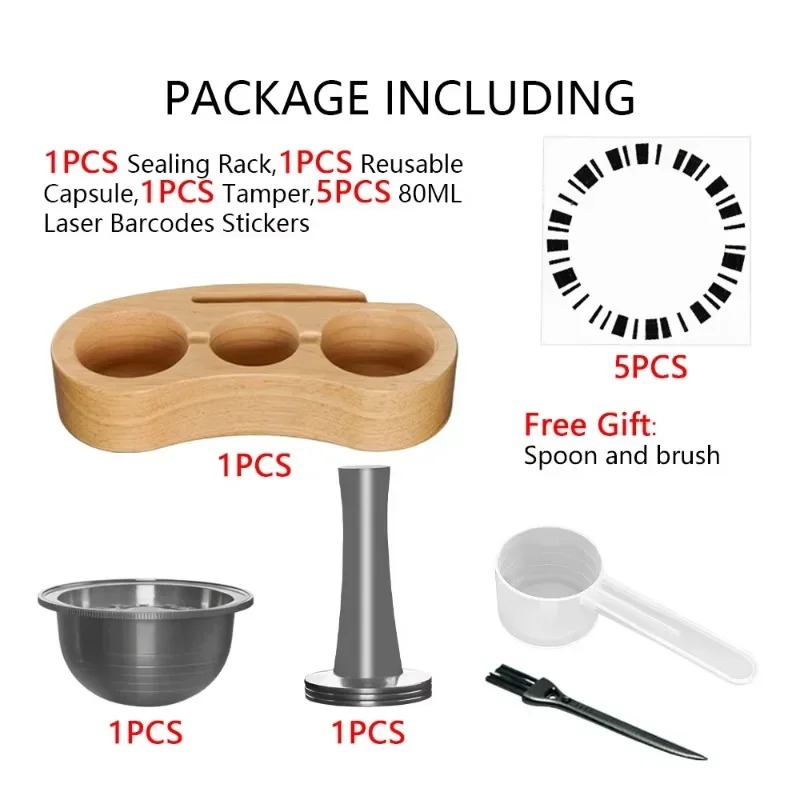 Hot Selling Wood Coffee Capsules Filling Rack Refillable Pod Compatible