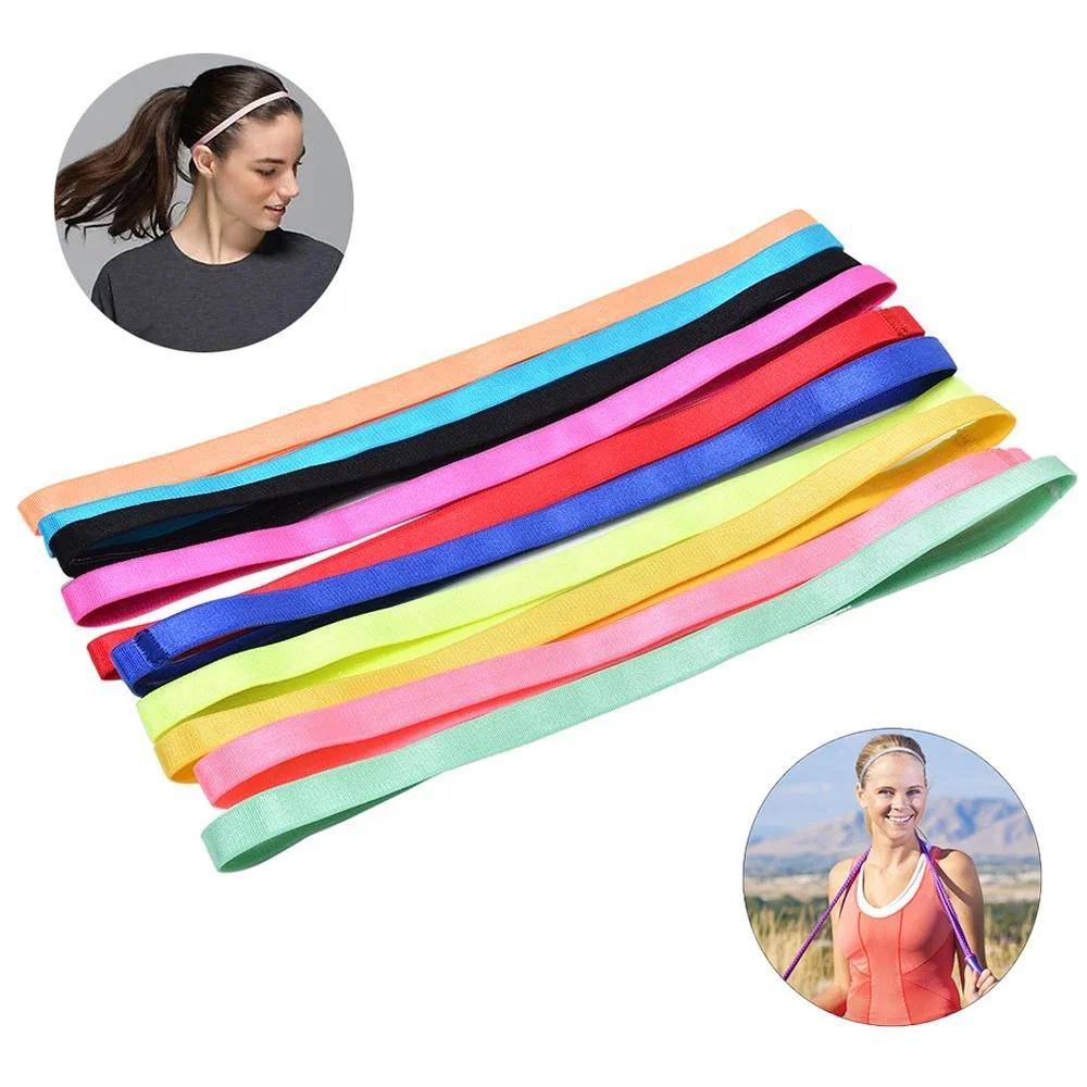 Diademas deportivas finas para mujeres y hombres, banda para el cabello antideslizante para Yoga, bandas elásticas para el sudor para fútbol, baloncesto, fútbol, tenis y Golf