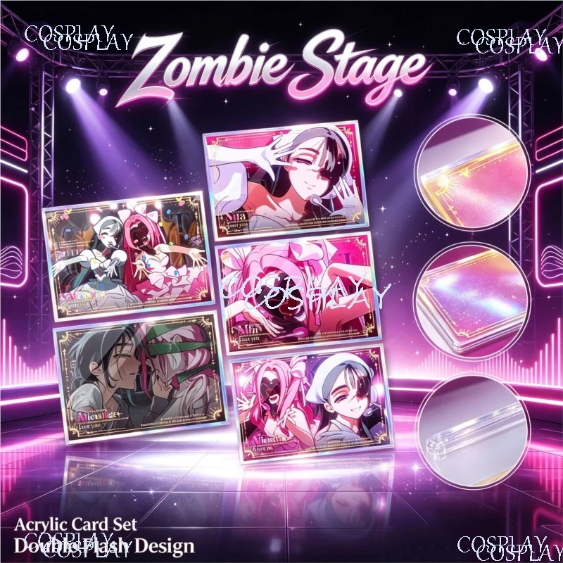Alien Stage Zombie‑Stage Mizi & Sua Double‑Flash Shikishi Art Board Round‑Edge Art Card Decor for Comic‑Con Fan Gift