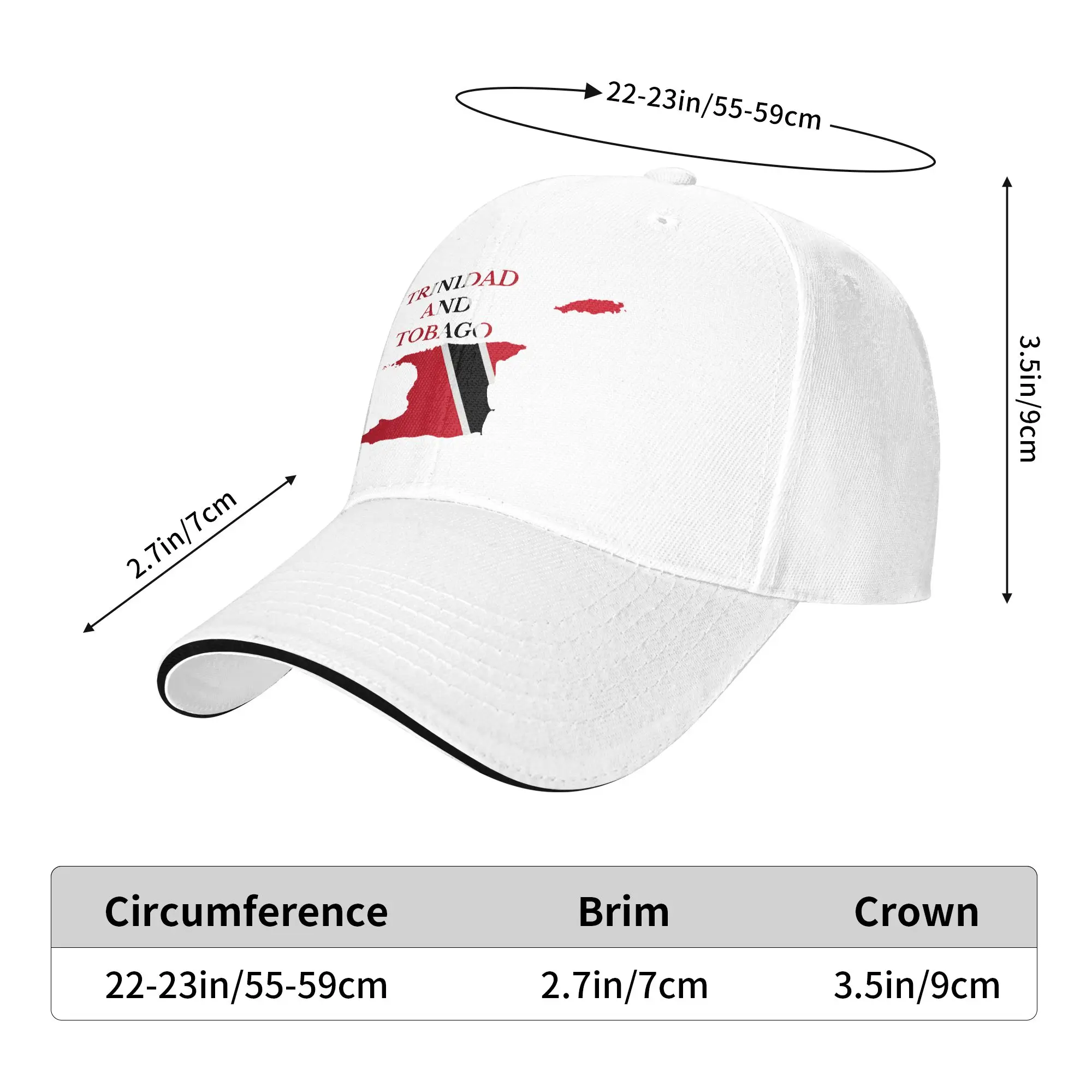 Trinidad And Tobago Flag Country Map Sun Baseball Cap  Summer Fashion Trucker Hat For Men Adult Kpop Rock Snapback Cap