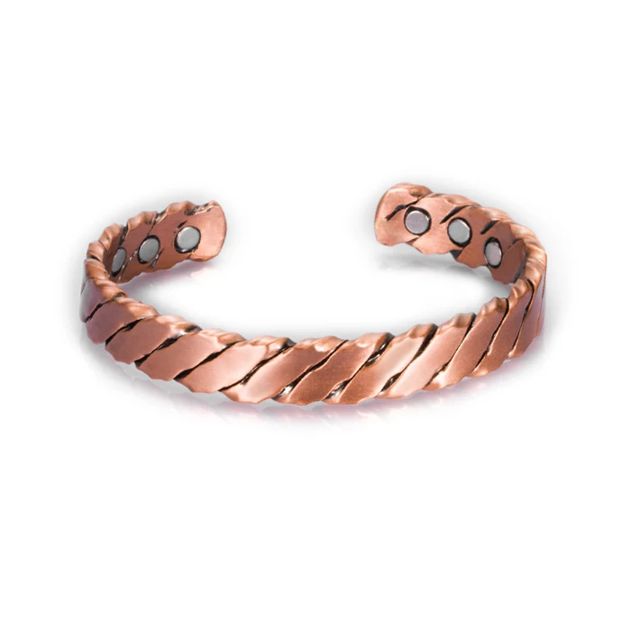 Vinterly Armbänder aus reinem Kupfer, gedreht, handgefertigt, geflochten, 12 mm, verstellbare Armreifen, Gesundheitsenergie, Hochmagnet-Schmuck, größenverstellbare Manschette