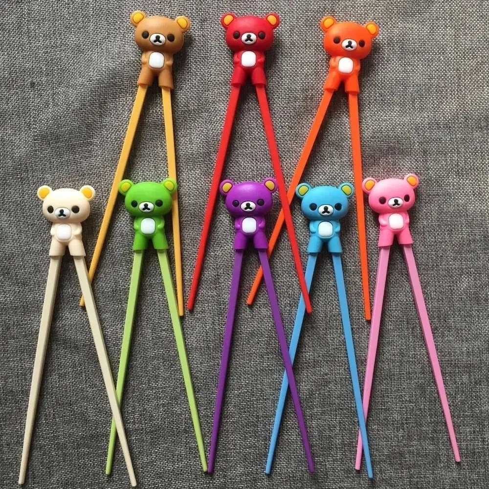 Silicone Bear Training Chopsticks Easy To Use Multi-color Chopsticks Learning Aid Detachable Chopsticks Training Tools Kids