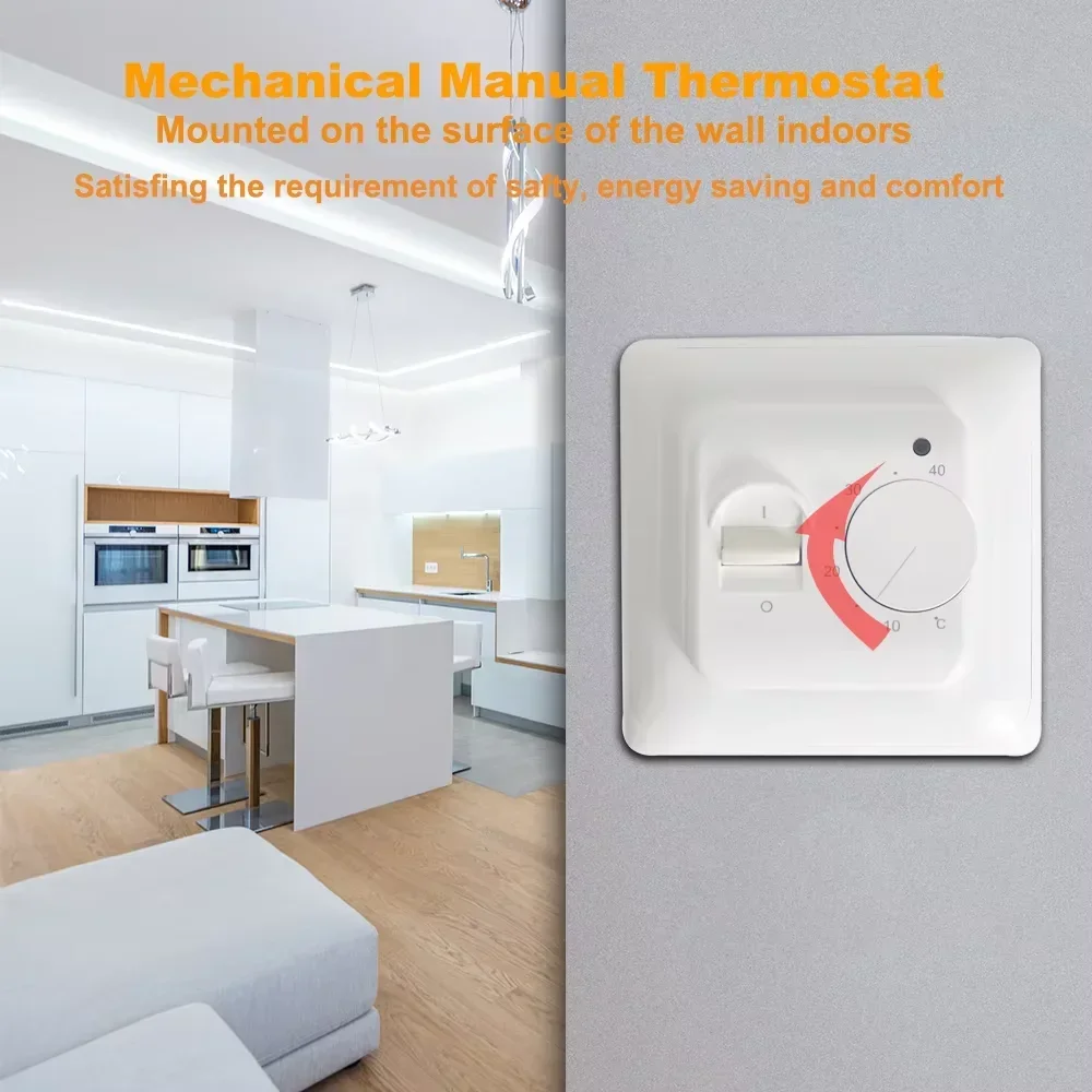 Minco – Thermostat mécanique de chauffage au sol, régulateur de température ambiante, 230V 50/60HZ 16A