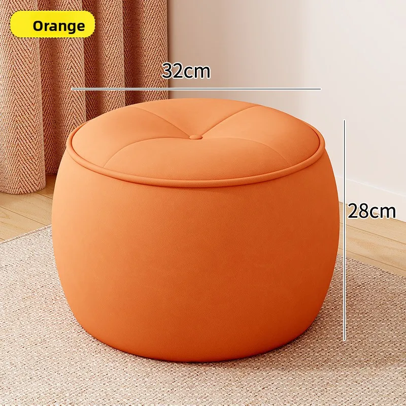Entryway Shoe Stool, Foldable Wooden Leather Seat for Home, Compact Design,Soft Sponge Cushion, Stackable,Durable Space-Saving