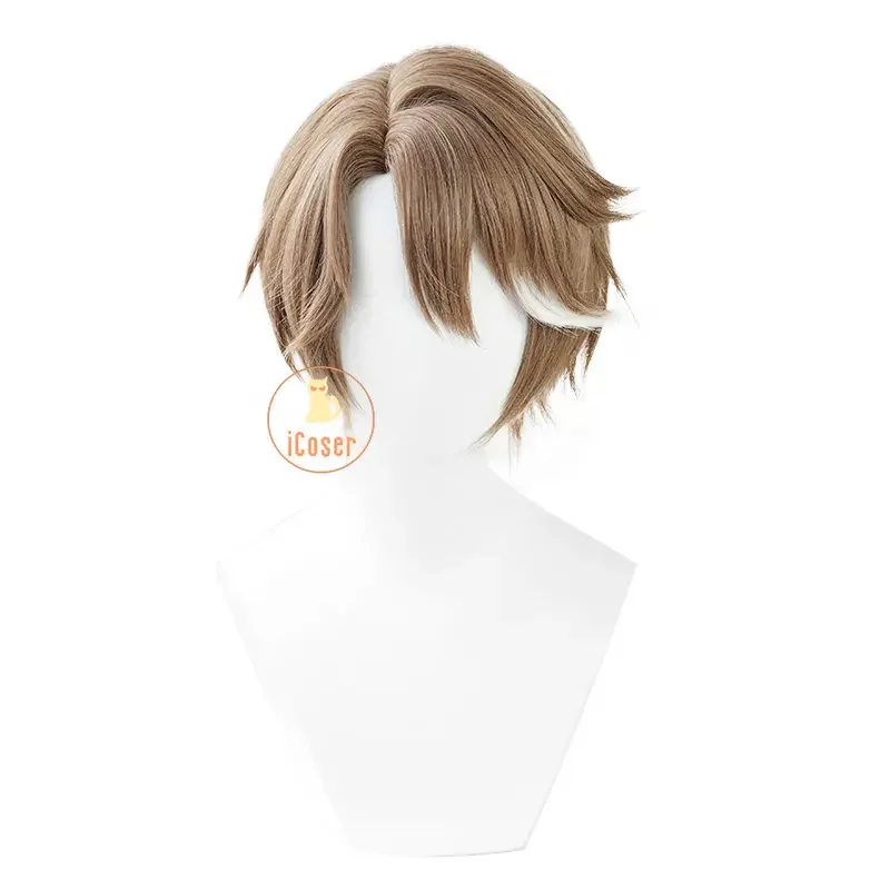 Game honkai star rail Welt Yang cosplay wig short brown hair glasses Astral Express Animator Halloween party men accessory props