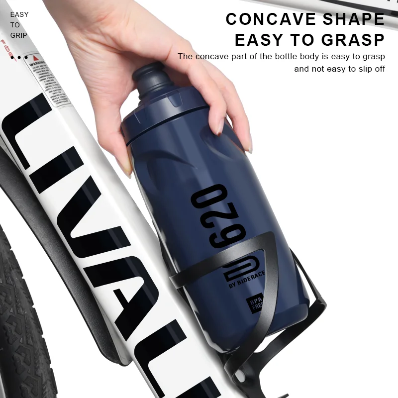 RIDERACE Fahrradflasche Tragbarer Fahrradbecher Fahrrad-Wasserflasche 620ML PP5 BPA-FREI Outdoor Laufen Klettern Sport Quetschbecher – Detail 6