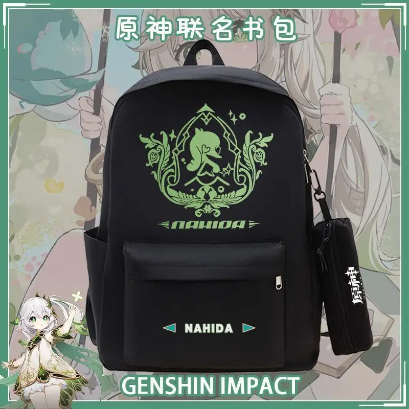

Genshin Impact Collaboration Cartoon Backpack For Third To Sixth Grade, Large Capacity Lightweight Backpack, New 2024 Double A