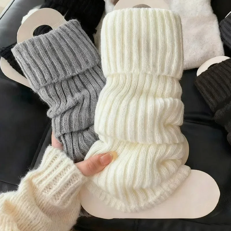 1/2Pairs اليابانية محبوك تدفئة الساق المرأة Y2K محبوك غطاء للقدم الذراع أدفأ الشتاء الكروشيه الساق يغطي التمهيد الأصفاد جوارب #6