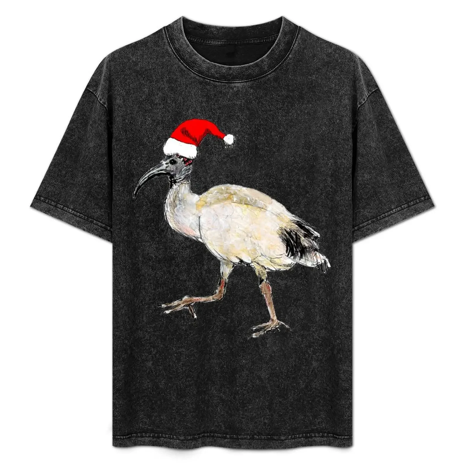 

Merry Ibis Christmas - Bin Chickens love Xmas! T-Shirt Vintage Print Crew Neck Tee