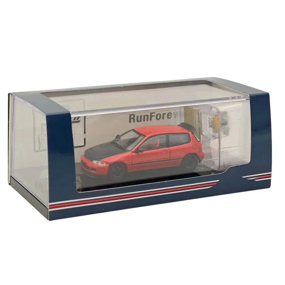 Hobby HJ64 1/64 para (EG6) versión personalizada con pantalla de motor rojo HJ642017AR modelos fundidos colección de coches Auto juguetes regalo