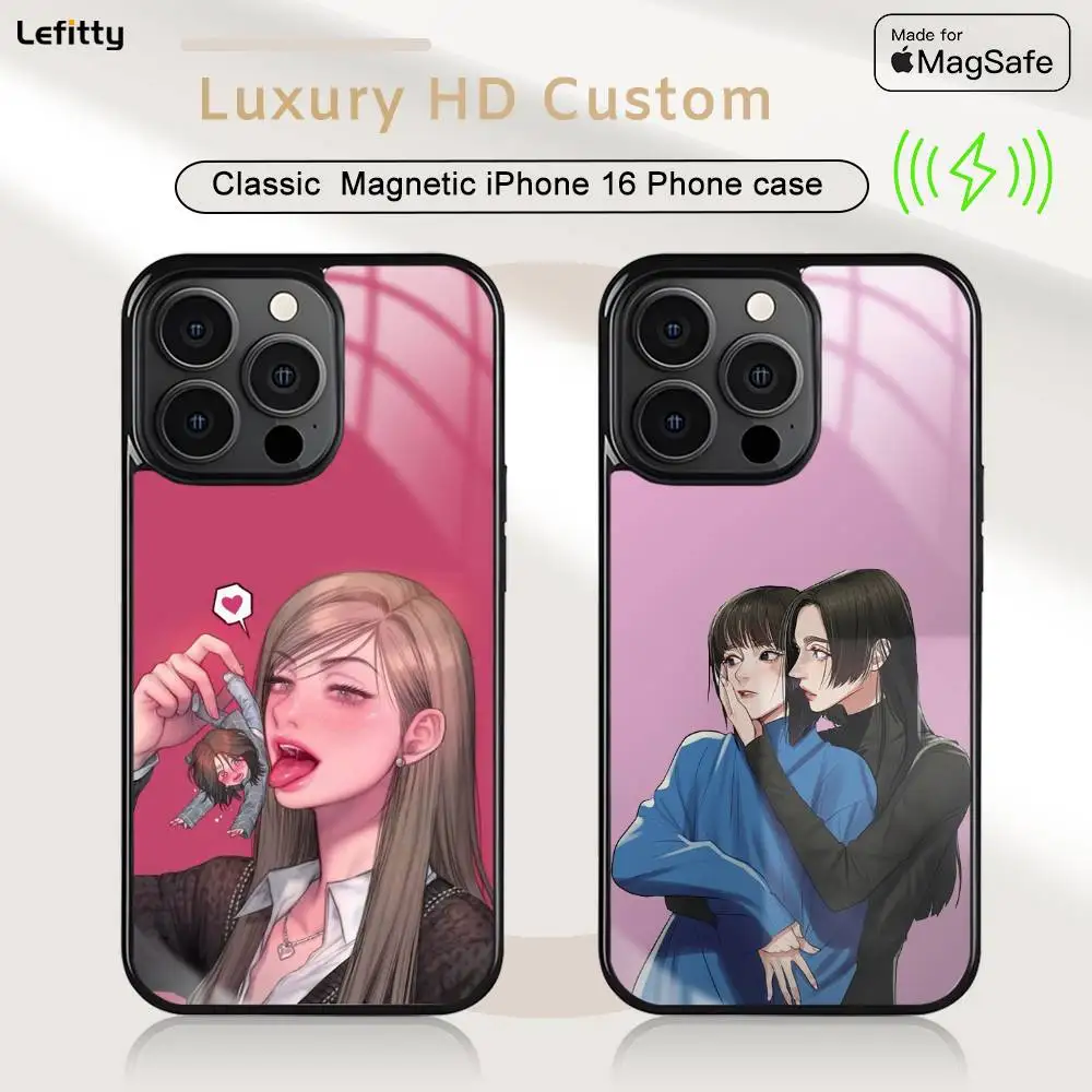 

1PC L-Lesbians Cool Phone case For iPhone 16 15 14 13 12 11 Pro Max Plus Mini Magsafe Charging Cover Magnetic Hard Shell