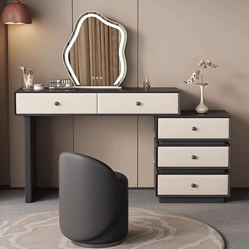 Makeup Vanity Desk Furniture Luxury Mirror Bedside Table Dresser Closet Organizer Portable Toilet Black Chair Home Light Nordic