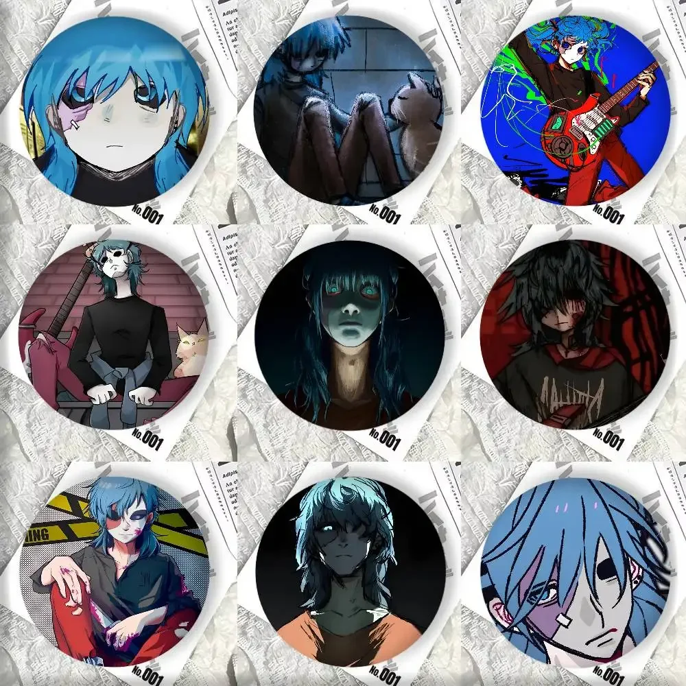 Cartoon Game Anime S-Sally F-Face Manga Badges Round Cosplay Pin Bag Decor Fans Collect Friends Gifts Brooch