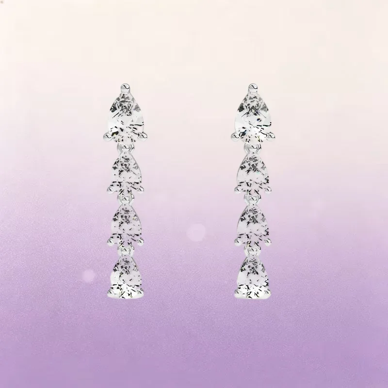 ZPFF 925 Sterling Silver White Blue Water Drop Ring Earrings Bracelet Necklace Women Light Luxury Personalized Party New Jewelr - view 5