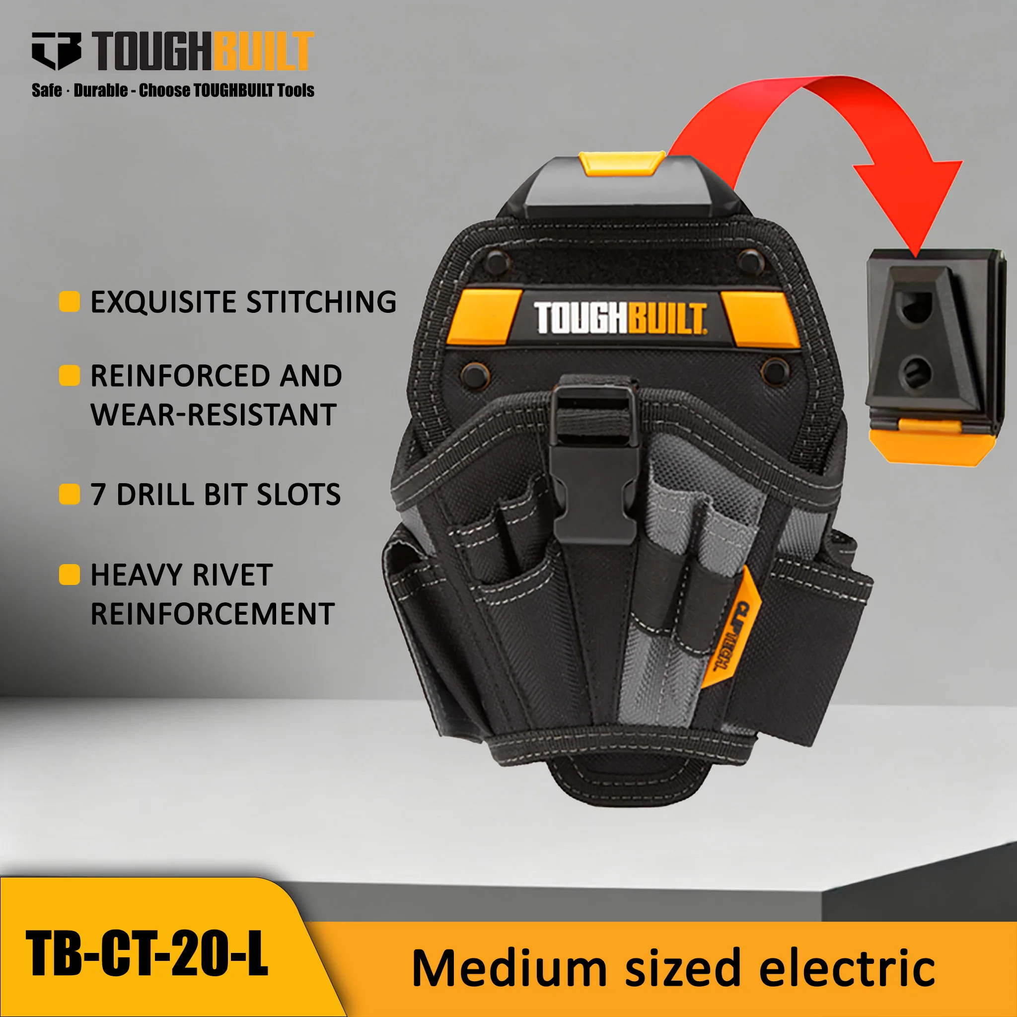 TOUGHBUILT Electric Drill Tool Waist Bag, Multifunctional Tool Storage Bag, Electrician Specific Tool Kit TB-CT-20-S/L/LX