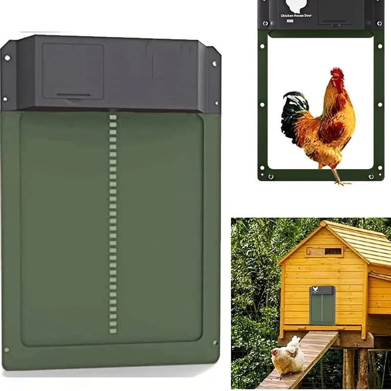 

Automatic Chicken Coop Door Chicken Automatic Door Light Sensing Auto Chicken Door Opener Chickens Supplies Battery Powered