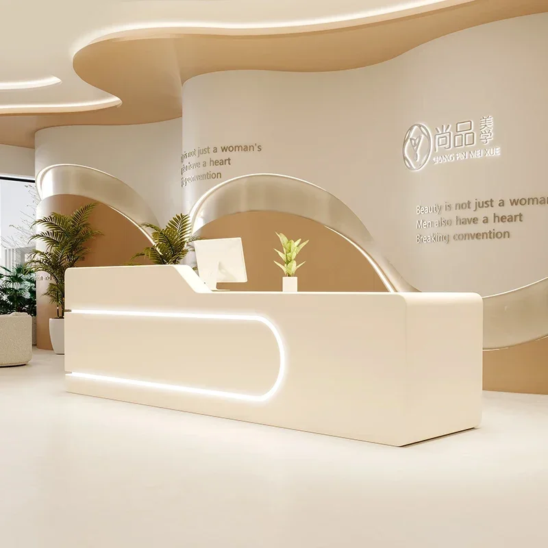 Front Desk Reception Counter Tables Customer Center Beauty Salon Pulpito Desks Atril Business Office Entrance Table De Counters