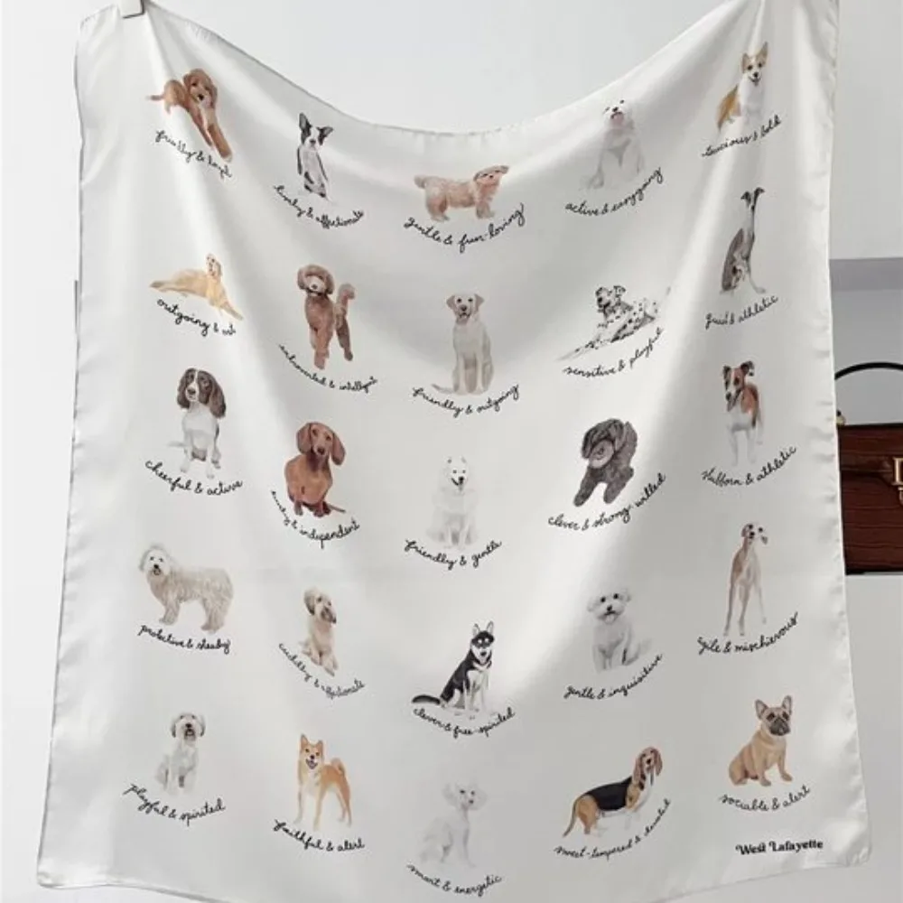 

Headwear Cherry Blurred Flowers Hair Scarf Graceful Flower Puppy Hair Band Soft Turban Butterfly Scarves Streetwear