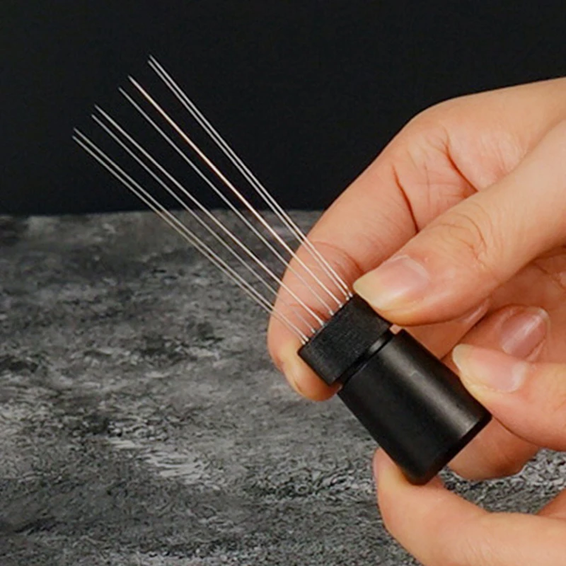 

Aluminum Alloy Coffee Magnetic Distributor 8 Needles Anti-Clump Stirring Needle Even Powder Mixer for Espresso Coffee Tools