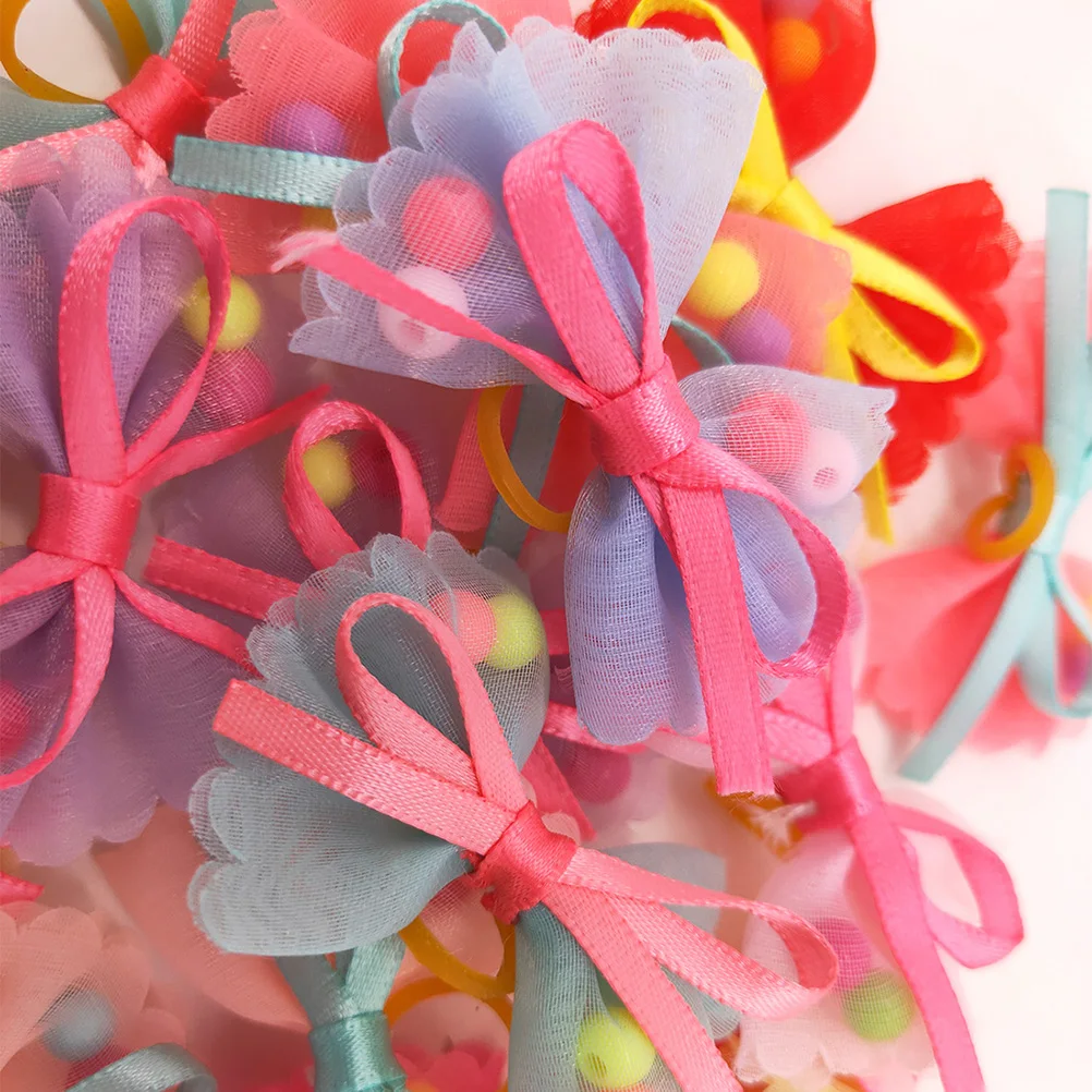 

10 Pcs Pet Hair Bands Dog Cat Rubber Bands Bowknot Hair Ties For Pets Durable Comfortable Accessories