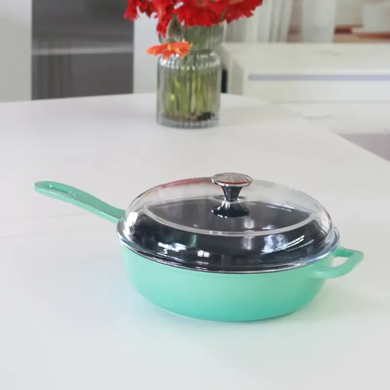 Duke Cast Iron Deep Frying Pan Flat Pan Small Pancake Steak Pan for Stove Induction Cooker Uncoated Glass Stand