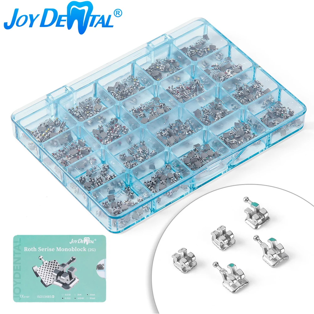 JOYDENTAL Dental Orthodontic Brackets MIM Monoblock Metal Braces Mini Roth MBT 0.022 0.018 Hooks 3-4-5 Dentist Tools