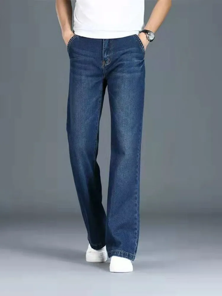 

Loose Wide Leg Jeans Men's Straight Leg Pants Retro Flared Trousers Autumn Winter Casual Faion mid Waist Special Width