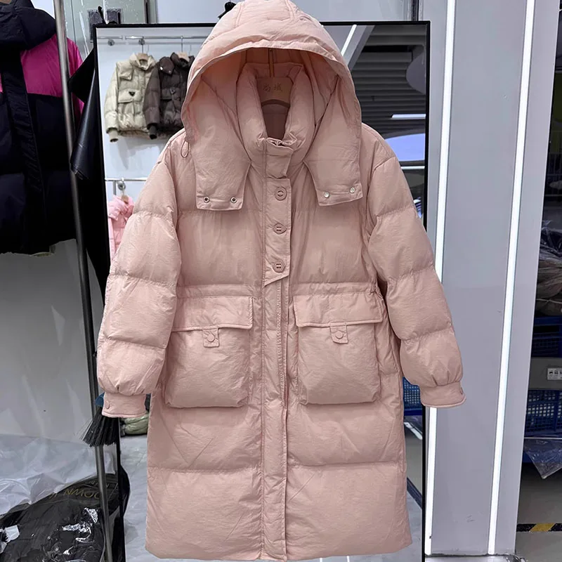 2025 Nieuwe Vrouwen Parker Witte Eendendons Warme Capuchon Dames Donsjack Mode Casual Hoge Kwaliteit Dikke Vrouwen Donsjack