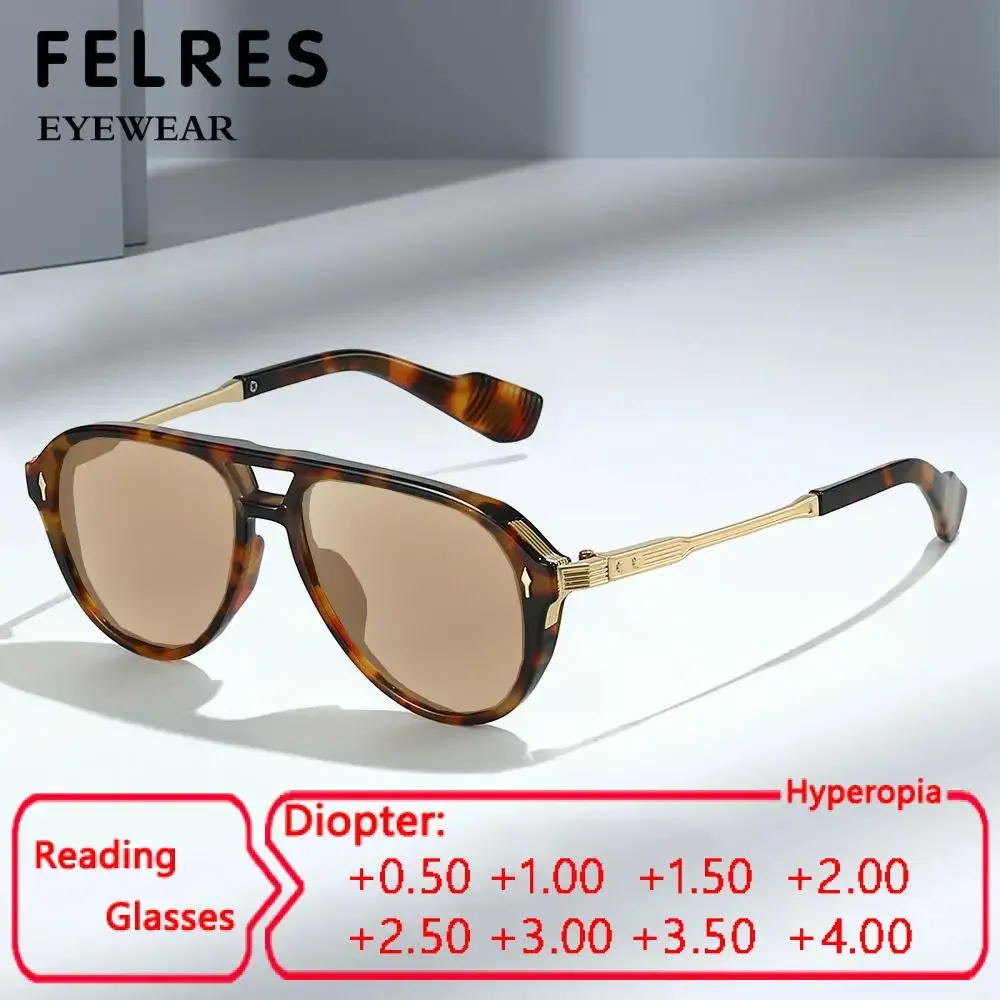 Prescription Pilot Tinted Reading Sunglasses Men Women Black Presbyopic Glasses Brand Design Shade Outdoor Sun Glasses +1.0 1.5