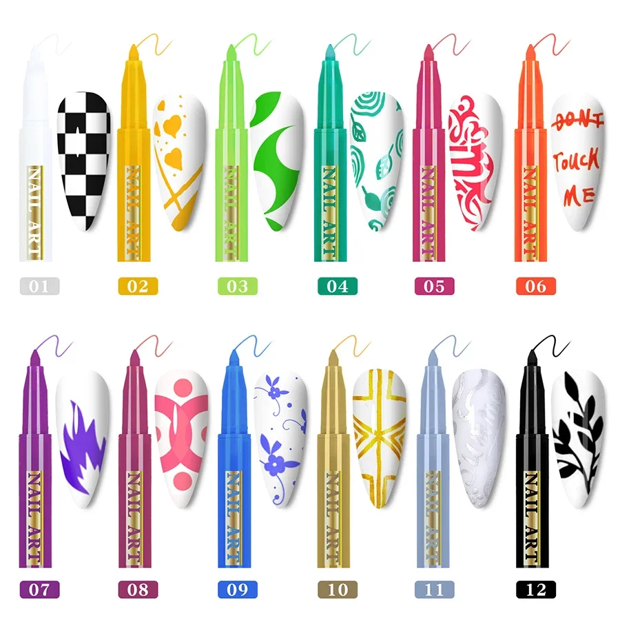 Nail Art Drawing Graffiti Pen, Liner Brush, 3D Abstract, DIY Flower Pattern, Beauty Manicure Tools