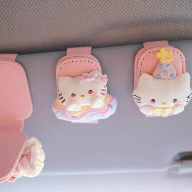 

Donut Kitty Sunglasses Holder Is Suitable for Car Sun Shades Magnetic Leather Sunglasses Clip and Ticket Clip Accessories
